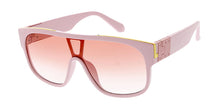 7895COL Unisex Plastic Large Flat Top Shield Color Frame w/ Metal Accents and Color Lens