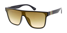 7927 Unisex Plastic Medium Rectangular Flat Top Shield Frame w/ Metal Accent Hinge