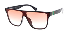 7927 Unisex Plastic Medium Rectangular Flat Top Shield Frame w/ Metal Accent Hinge