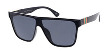 7927 Unisex Plastic Medium Rectangular Flat Top Shield Frame w/ Metal Accent Hinge