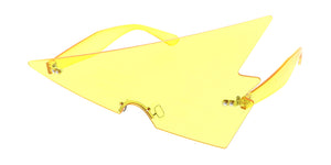 7952 Unisex Plastic Large Triangular Rimless Novelty Frame