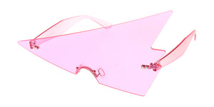 7952 Unisex Plastic Large Triangular Rimless Novelty Frame