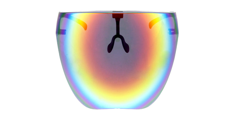 7955RV Unisex Plastic Oversized Novelty Space Face Shield w/ Color Mirror Lens