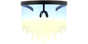 7957COL Unisex Plastic Oversized Novelty Dripping Fashion Face Shield w/ Two Tone Lens (6-pack)