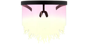 7961COL Unisex Plastic Oversized Novelty Flame Edge Fashion Face Shield w/ Two Tone Lens (6-pack)