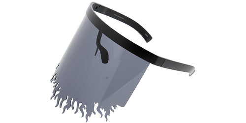 7960 Unisex Plastic Oversized Novelty Flame Edge Fashion Face Shield (6-pack)