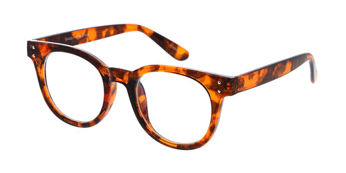 7972BLF/CLR Unisex Plastic Medium Vintage Inspired Hipster Riveted Classic Blue Light Filtering Computer Glasses