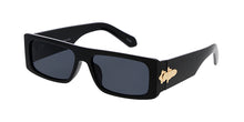 7997 Unisex Plastic Medium Chunk Rectangular Flat Top Frame w/ Metal Hinge Accents