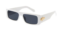7997 Unisex Plastic Medium Chunk Rectangular Flat Top Frame w/ Metal Hinge Accents