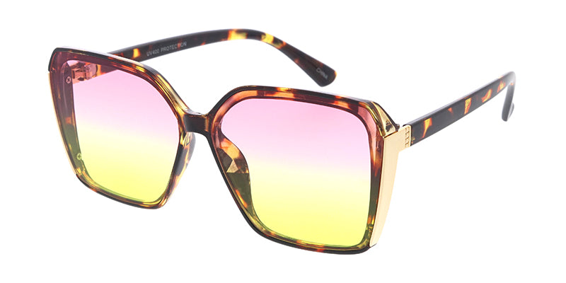 80001 Women's Plastic Large Square Frame w/ Metal Accent