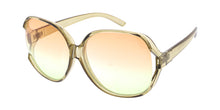 80007CRY/COL Women's Plastic Oversized Vented Rounded Rectangular Crystal Color Frame W/ Two Tone Lens