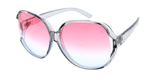 80007CRY/COL Women's Plastic Oversized Vented Rounded Rectangular Crystal Color Frame W/ Two Tone Lens