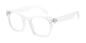 80021BLF/CLR Unisex Plastic Medium Vintage Inspired Hipster Riveted Classic Blue Light Filtering Computer Glasses