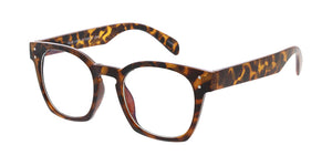 80021BLF/CLR Unisex Plastic Medium Vintage Inspired Hipster Riveted Classic Blue Light Filtering Computer Glasses