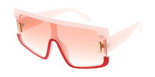 80023 Women's Plastic Large Rectangular Shield Two Color Frame