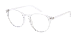 80025BLF/CLR Unisex Plastic Medium Round Classic Blue Light Filtering Clear Lens Computer Glasses