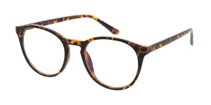 80025BLF/CLR Unisex Plastic Medium Round Classic Blue Light Filtering Clear Lens Computer Glasses