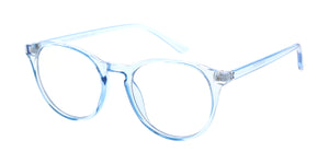 80026BLF/CLR Women's Plastic Medium Crystal Color Frame w/ Blue Light Filtering Clear Lens Computer Glasses