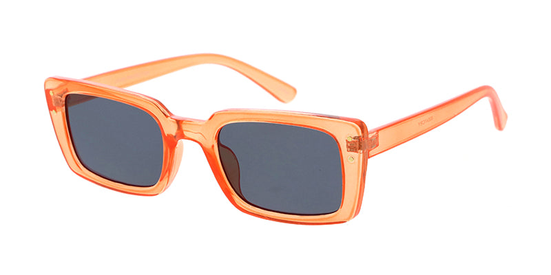 80041CRY Women's Plastic Medium Rectangular Crystal Color Retro '90s Frame