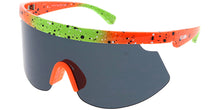 80044KSH KUSH Plastic Oversized Rectangular Half Frame '80s Retro Shield