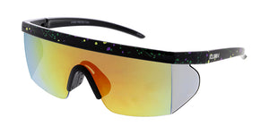 80046KSH/RV KUSH Plastic Large Rectangular Half Frame '80s Retro Shield w/ Color Mirror Lens
