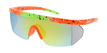 80046KSH/RV KUSH Plastic Large Rectangular Half Frame '80s Retro Shield w/ Color Mirror Lens