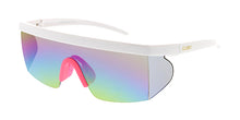 80046KSH/RV KUSH Plastic Large Rectangular Half Frame '80s Retro Shield w/ Color Mirror Lens