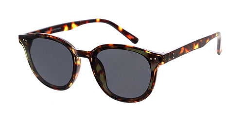 80061 Unisex Plastic Medium Rounded Vintage Inspired Hipster Frame w/ Flush Lens