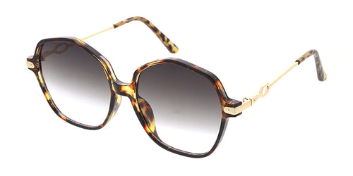 80078 Women's Plastic Medium Geometric Thin Frame w/ Metal Temples
