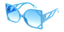 80081COL Women's Plastic Large Geometric Cut Out Color Frame w/ Color Lens