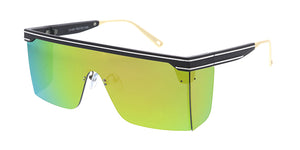 80094 Unisex Plastic Large Rectangular Shield Frame w/ Pinstripe Design