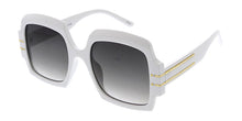 80096 Women's Plastic Large Geometric Vintage Inspired Frame w/ Metal Temple Accent