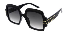 80096 Women's Plastic Large Geometric Vintage Inspired Frame w/ Metal Temple Accent