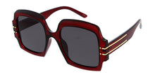 80096 Women's Plastic Large Geometric Vintage Inspired Frame w/ Metal Temple Accent