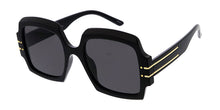80096 Women's Plastic Large Geometric Vintage Inspired Frame w/ Metal Temple Accent