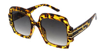 80096 Women's Plastic Large Geometric Vintage Inspired Frame w/ Metal Temple Accent