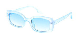 80106COL Women's Plastic Medium '90s Vintage Inspired Rounded Rectangular Frosted Color Frame w/ Color Lens