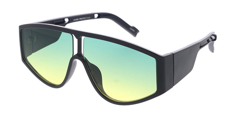 80123 Unisex Plastic Large Chunky Open Shield Frame – Sunny Sunglasses