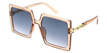 80147 Women's Plastic Large Square Frame w/ Chain Temple Accent