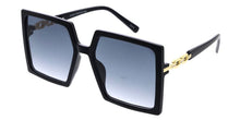 80147 Women's Plastic Large Square Frame w/ Chain Temple Accent