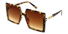 80147 Women's Plastic Large Square Frame w/ Chain Temple Accent