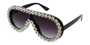 80187RH Women's Plastic Large Aviator Rhinestone Frame