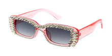80188RH Women's Plastic Medium Rectangular Hipster Vintage Inspired Frame w/ Diamond Accent border