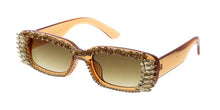 80188RH Women's Plastic Medium Rectangular Hipster Vintage Inspired Frame w/ Diamond Accent border