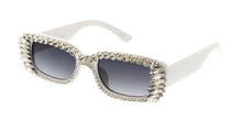 80188RH Women's Plastic Medium Rectangular Hipster Vintage Inspired Frame w/ Diamond Accent border