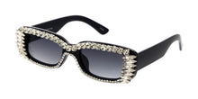 80188RH Women's Plastic Medium Rectangular Hipster Vintage Inspired Frame w/ Diamond Accent border