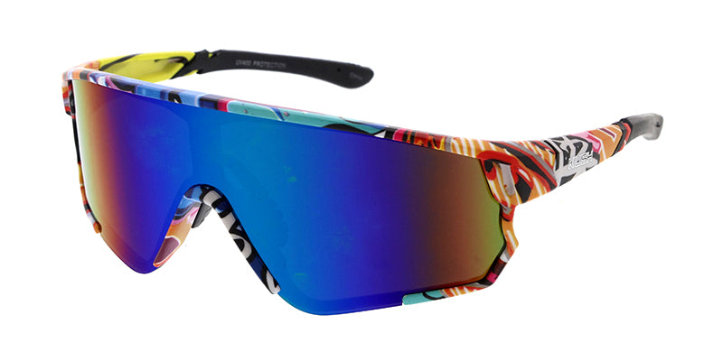 80197KSH KUSH Large Plastic Sport Shield Multi-Colored Printed Frame ...