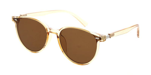 80214 Unisex Plastic Medium Rounded Vintage Inspired Hipster Frame w/ Flush Lens