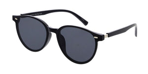80214 Unisex Plastic Medium Rounded Vintage Inspired Hipster Frame w/ Flush Lens