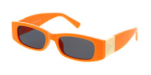 80242NEO Women's Plastic Small Rectangular Hipster Vintage Inspired Frame w/ Metal Accents
